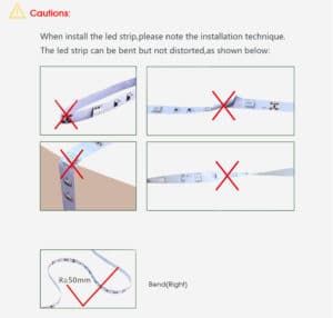 Cautions of install led strip light 3528 5050 smd used in showcase waterproof ip67