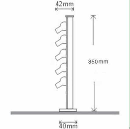 DIMENSION OF 5W SHOWCASE LIGHT